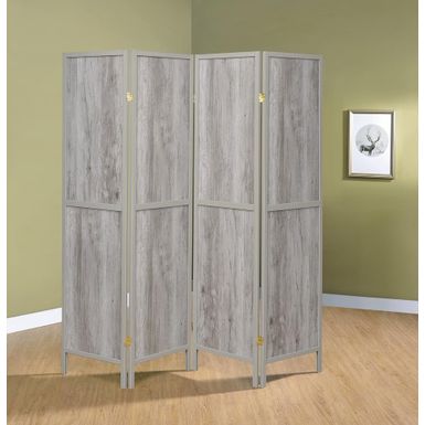 image of 4-panel Folding Screen Grey Driftwood with sku:961415-coaster