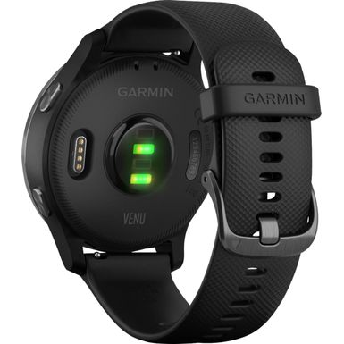 Back Zoom. Garmin - Venu GPS Smartwatch 30mm Fiber-Reinforced Polymer - Black With Silicone Band