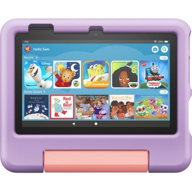 image of Amazon - Fire 7 Kids Ages 3-7 (2022) 7" tablet with Wi-Fi 16 GB - Purple with sku:bb22104879-6536835-bestbuy-amazon