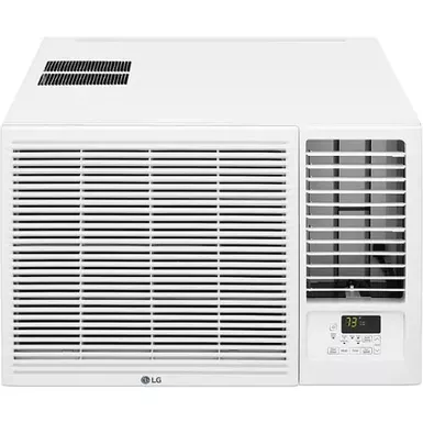 image of LG - 18,000 BTU 230V Window-Mounted Air Conditioner with 12,000 BTU Supplemental Heat Function - White with sku:bb22283937-bestbuy