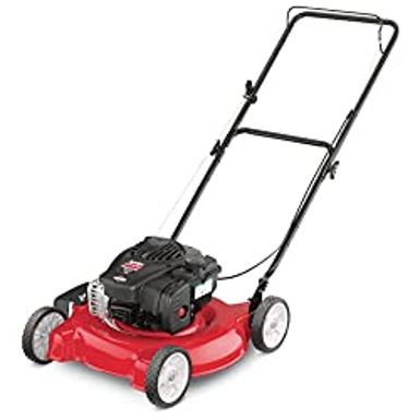 image of Yard Machines 11A-02BT729 20-in Push Lawn Mower with 125cc Briggs & Stratton Gas Powered Engine, Black and Red with sku:b07bxq4q6k-amazon