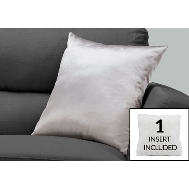 image of Pillows/ 18 X 18 Square/ Insert Included/ decorative Throw/ Accent/ Sofa/ Couch/ Bedroom/ Polyester/ Hypoallergenic/ Grey/ Modern with sku:i9336-monarch