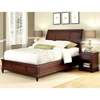 image of Home Styles Lafayette King Sleigh Bed and Night Stand, Rich Cherry with sku:4jfysmjcatjbn1zcf6acw-hom-ov
