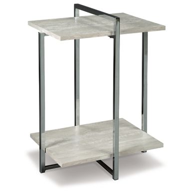 Ivory/Chrome Bodalli Chair Side End Table