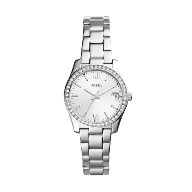 image of Fossil - Ladies Scarlette Mini Silver Crystal Watch Silver Dial with sku:es4317-powersales