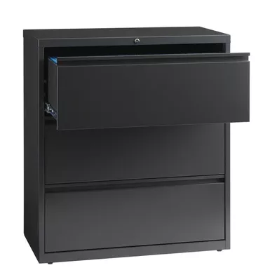 image of 8000 Series 36" Wide 3-Drawer Lateral File Cabinet, Charcoal - Locking - Grey - Steel/Metal with sku:ifdumvrjxxigk3xdwsgwhwstd8mu7mbs-overstock