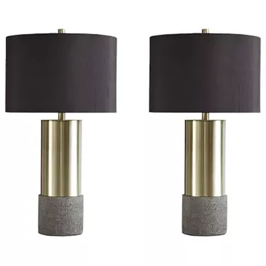 Gray/Brass Finish Jacek Metal Table Lamp (2/CN)