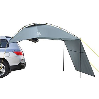 image of Coastrail Outdoor Car Canopy Sun Shade with Side-Wall, SUV Awning Car Rear Tent Portable Camping Shelter for Tent Campers, Sun Shelter Attach to Truck Van RV Jeep with sku:b09vxj2wtx-coa-amz