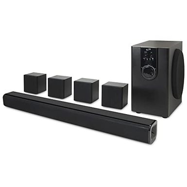 image of iLive 5.1 Home Theater System with Bluetooth, 6 Surround Speakers, Wall Mountable, Includes Remote, Black (IHTB159B) with sku:b088dkk27m-ili-amz