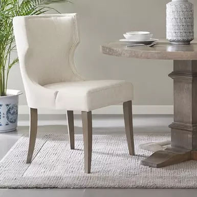 Cream Carson Upholstered Wingback Dining Chair