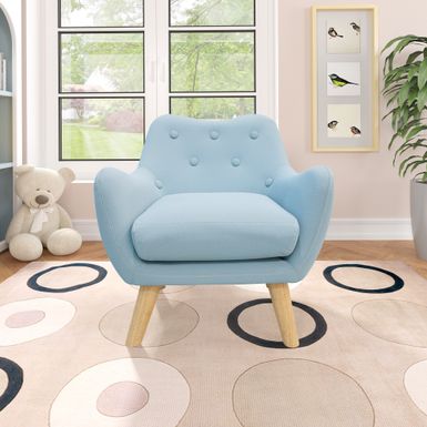 image of Fabric Upholstered Child Accent Armchair Kids Sofa - 19.29 *16.93*20.47INCH - Blue with sku:1kdyf7ayh-9mrzfyxwdjgwstd8mu7mbs--ovr