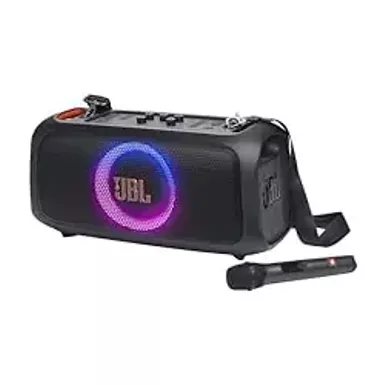image of JBL - PartyBox On-The-Go Essential Portable Wireless Party Speaker with Wireless Microphone - Black with sku:jblpbotgesam-powersales