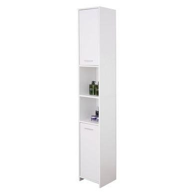 image of Standing Bathroom Linen Tower Storage Cabinet, White - Narrow with sku:evj5edjoal140rkbf7wbuqstd8mu7mbs-overstock