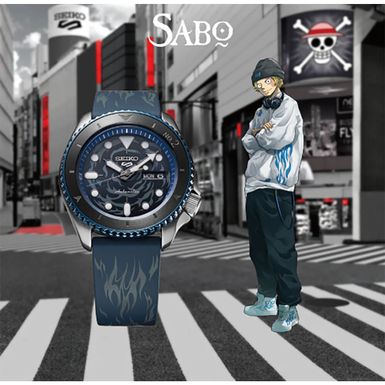 Seiko 5 Mens Sports Watch One Piece Sabo Limited Edition