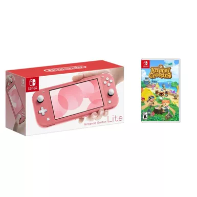 image of Nintendo - Switch LITE Coral + Animal Crossing BUNDLE with sku:nswltecamc-floridastategames