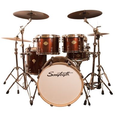 image of Sawtooth Command Series 5-Piece Drum Shell Pack with 22" Bass Drum, Red Streak with sku:swcom5pcrs-adorama