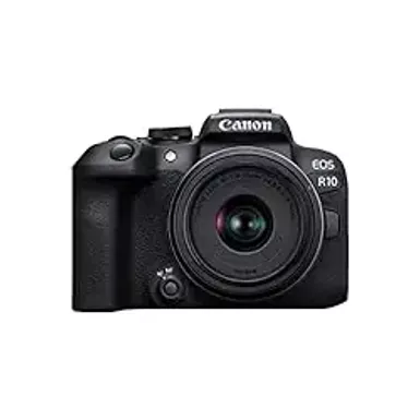 image of Canon - EOS R10 Mirrorless Camera with RF-S 18-45 f/4.5-6.3 IS STM Lens - Black with sku:bb21999574-bestbuy