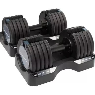 image of ProForm - 50 lb Select-A-Weight Dumbbell Set - Black with sku:bb22142833-bestbuy