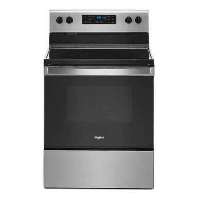image of Whirlpool 5.3 Cu. Ft. Stainless Electric Range with Frozen Bake&#0153; Technology with sku:wfe515s0js-electronicexpress