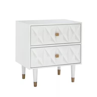 image of Lynhaven Two Drawer Nightstand White with sku:lfxs1141-linon