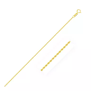 10k Yellow Gold Solid Diamond Cut Rope Chain 1.25mm (18 Inch)