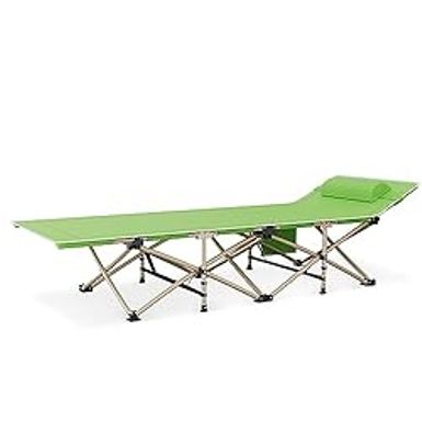 image of MoNiBloom Folding Camping Cots for Adults, Heavy Duty Portable Sleeping Bed Cot with Pillow and Carry Bag for Camp Office Use Outdoor Traveling, Easy to Set up, Support 450lbs with sku:b0c61pqck5-amazon