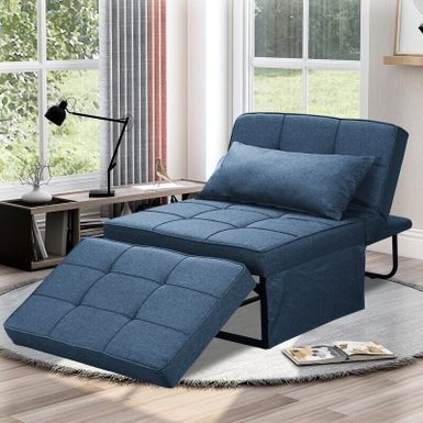 image of Zenova 4-1 Adjustable Sofa Sleep Chair with Ottoman - Dark Blue with sku:z98nokznzj_vc_uwlbes7wstd8mu7mbs-overstock