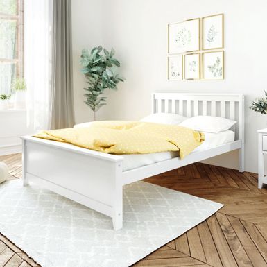 image of Max and Lily Full Size Platform Bed - White with sku:ze4ce3ikfkn9sxvabxigiwstd8mu7mbs-overstock