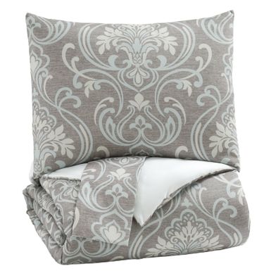 image of Gray/Tan Noel Queen Comforter Set with sku:q780003q-ashley
