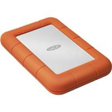 image of LaCie 4TB Rugged Mini Portable External Hard Drive, 5400 RPM, USB 3.0/2.0, Up to 5Gbps USB 3.0 Transfer Rate, Orange with sku:vdlac9000633-adorama