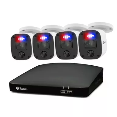 image of Swann Enforcer 4 Camera 8 Channel 4K Ultra HD DVR A/V Security System with sku:swdvk-856804mqb-us-powersales