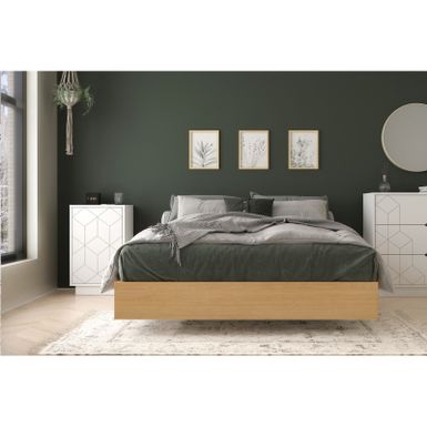 image of Baracuda Bedroom Set with Nightstand, Natural Maple and White - Full with sku:r8o2lirk1qc6mfzjdmsznastd8mu7mbs--ovr