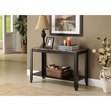 image of Accent Table, Console, Entryway, Narrow, Sofa, Living Room, Bedroom, Laminate, Marble Look, Transitional - Marble/Wood with sku:z7j9izy4fufwwoyarhm3ew-overstock
