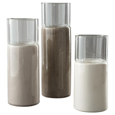image of Gray/White/Brown Deus Candle Holder Set (3/CN) with sku:a2000352-ashley