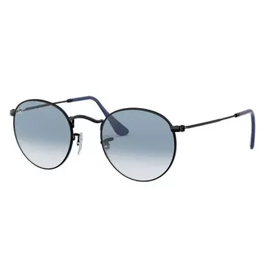 Ray-Ban Round Metal Sunglasses (RB3447-006-3F50, Black/Crystal Gradient)