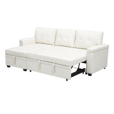 Naomi Home Laura Sectional Sleeper Sofa - Elegant L-Shaped Couch - Convertible Pull-Out Bed, Ample Storage, Sturdy Construction - Gray,...