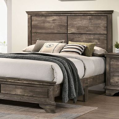image of Transitional Gray Queen Bed with sku:idf-7186q-foa