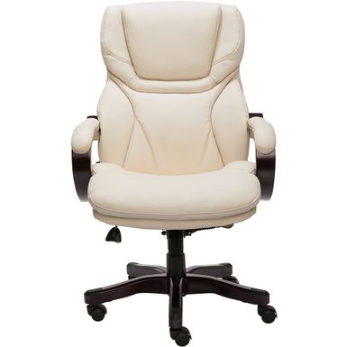 image of Serta - Big and Tall Bonded Leather Executive Chair - Ivory with sku:bb21260410-bestbuy