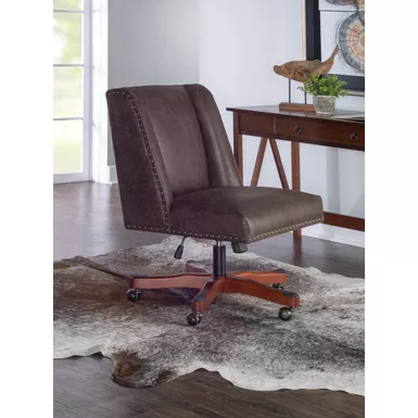 image of Delafield Office Chair Brown with sku:lfxs1413-linon