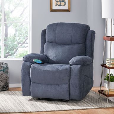 image of Porterdale Indoor  Pillow Tufted Massage Recliner by Christopher Knight Home - Black + Charcoal with sku:fmjhxs6xfyzlxxeeivh-yastd8mu7mbs-chr-ovr