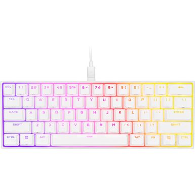 image of CORSAIR - K65 RGB Mini Wired 60% Mechanical Cherry MX SPEED Linear Switch Gaming Keyboard with PBT Double-Shot Keycaps - White with sku:bb21820878-6476232-bestbuy-corsair