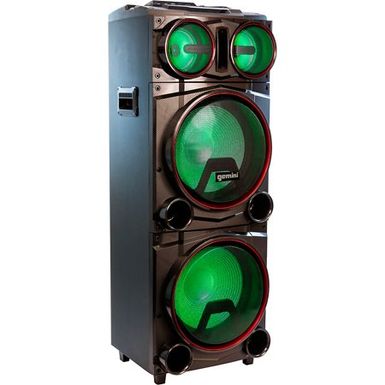 image of Gemini GMAX-6000 6000W Dual 15" Bluetooth Party Speaker System with LED Light Show with sku:gegmax6000-adorama
