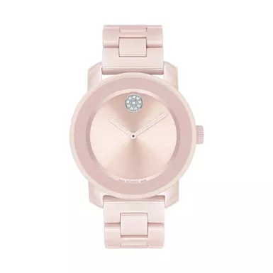 image of Movado - Ladies Bold Blush Ceramic Bracelet Watch Blush Dial with sku:3600804-powersales