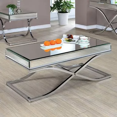 image of Contemporary Chrome Coffee Table with sku:idf-4230crm-c-foa