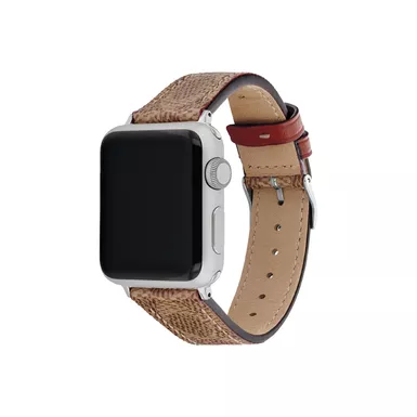 image of Coach - Tan Canvas Apple Watch Strap w/ "C" Logos 38mm & 40mm with sku:14700060-powersales