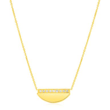 Gold Half Moon Necklace (18 Inch)