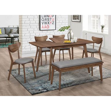 image of Alfredo Upholstered Dining Chairs Grey and Natural Walnut (Set of 2) with sku:108082-coaster