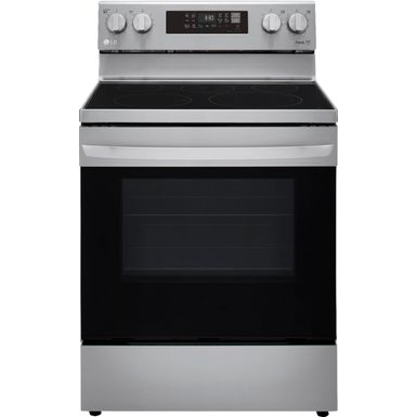 image of LG - 6.3 Cu. Ft. Smart Freestanding Electric Convection Range with Easy Clean, Air Fry and WideView Window - Stainless Steel with sku:bb21491408-6401892-bestbuy-lg