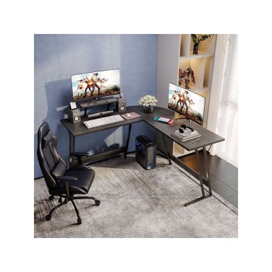 image of L-Shaped Gaming Desk Computer Corner Desk Office Writing Desk - Black with sku:ppfjkxeddud3vrj_9hhkaastd8mu7mbs-overstock