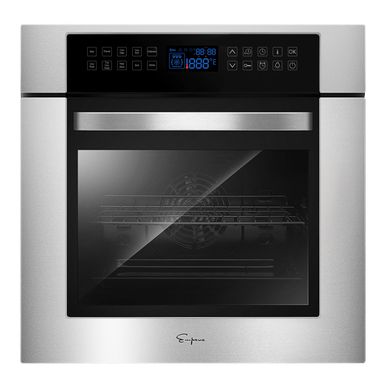 image of Empava 24 in Electric Single Wall Oven - Convection Fan in Stainless Steel - 24" - Stainless Steel with sku:fw1urnqbupcx_qfscfecegstd8mu7mbs-overstock